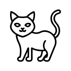 Cute cat outline drawing vector illustration domestic animal feline pet kitten kitty simple design isolated