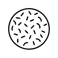 Illustration of a petri dish with bacteria culture growth for medical science research lab use