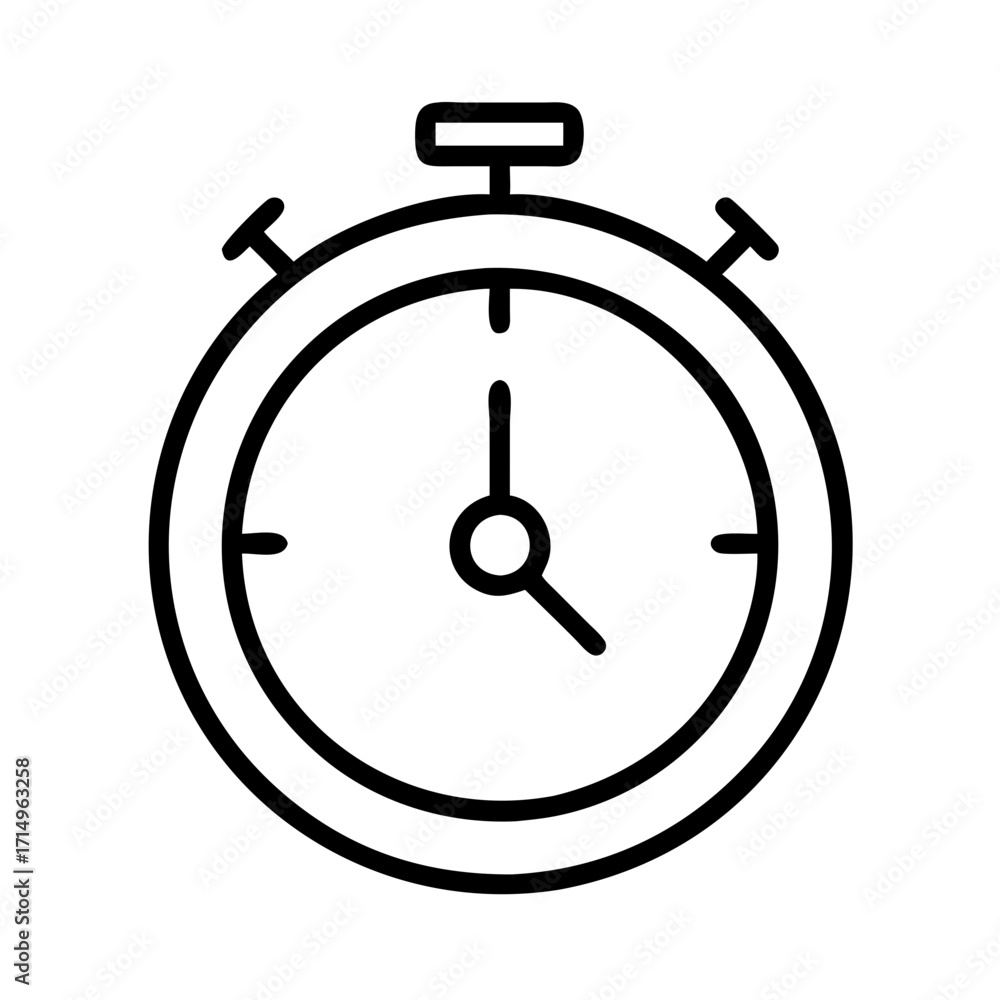 Poster stopwatch timer icon vector illustration for time management and productivity tracking needs