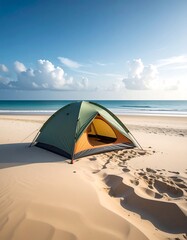 Beach camping scene