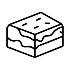 Isolated chocolate brownie dessert vector illustration, delicious sweet bakery cake icon design