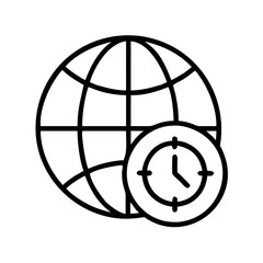 World time zone clock global international schedule appointment meeting reminder icon vector