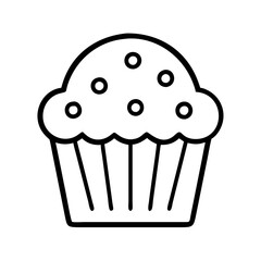 Cupcake drawing vector illustration delicious dessert bakery sweet treat muffin icon line art design