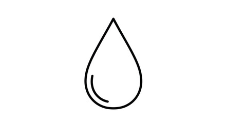 Fototapeta premium Simple Outline Icon of a Water Droplet.