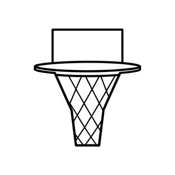 black and white basketball hoop clip art preview