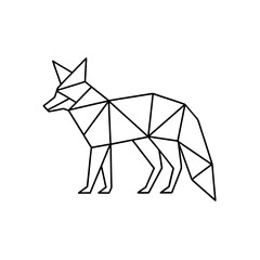 geometric animal line art  e g   fox  