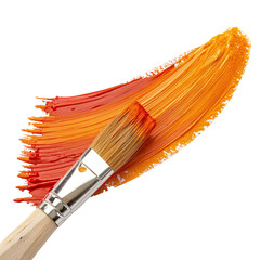Colorful paintbrush strokes in vibrant orange shades on a clear background for artistic inspiration