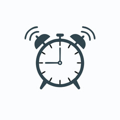 Simple Alarm Clock Icon Showing Nine O' Clock time