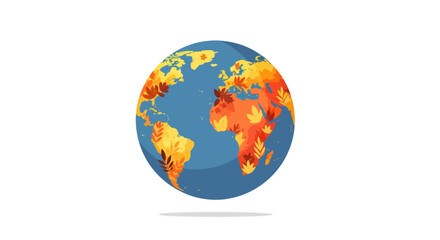 Stylized Globe Illustrating Global Warming and Climate Change.