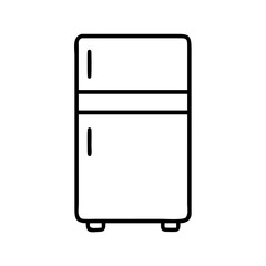 Outline refrigerator freezer appliance vector illustration for kitchen and home use design element