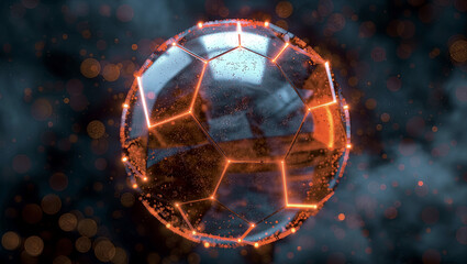 Fototapeta premium Comic book style glowing energy orb, bold lines, radiant metallic glow, vivid colors.