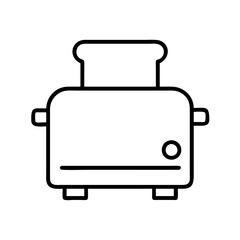 Isolated toaster appliance for bread breakfast kitchen cooking vector illustration line art