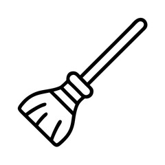 Vector graphic of a broom for cleaning sweeping and halloween decoration simple outline style image