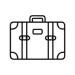Suitcase travel bag luggage baggage vacation trip journey holiday tourism outline icon vector image