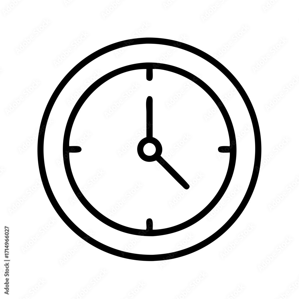 Poster clock time icon outline vector illustration for design element and graphic resource project use