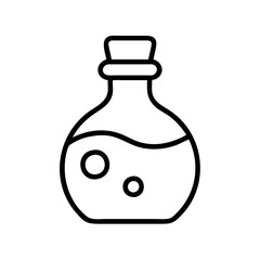 Potion bottle icon vector illustration chemical liquid flask alchemy elixir design element outline