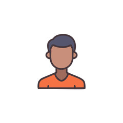 Stylized Avatar Icon Of A Person With Dark Hair male