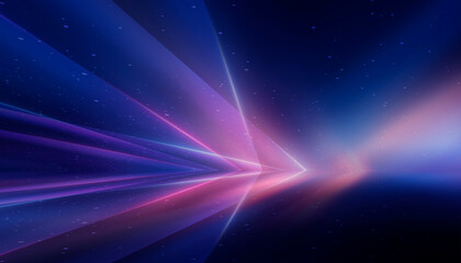 Dark abstract background with neon light, blurred lines, studio scene