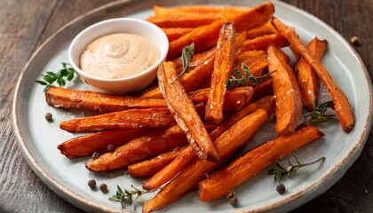 Birdrs Eye Homemade Sweet Potato Fries With Spices And Dipping Sauce
