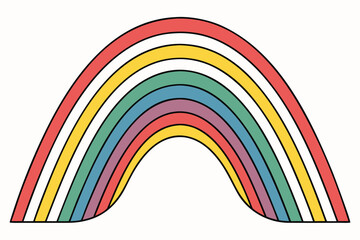 Colorful Rainbow Arch with Red Yellow Green Blue and Purple Stripes Keywords: rainbow, arch, colorful