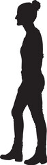 vector,silhouette; of a side view of a woman walking