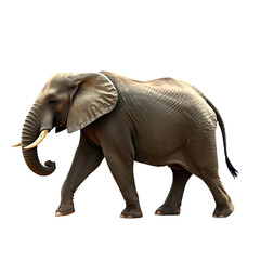 Obraz premium Photo of Elephant walking isolated on transparent background