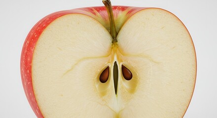 Cross-Section of a Red Apple with Seeds - Close-Up