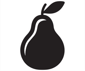 Pear Fruit Silhouette Vector Icon