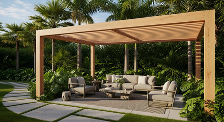 Modern Tropical Outdoor Living Space