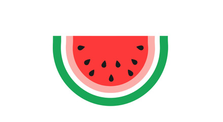 Fototapeta premium Freshly Cut Watermelon Slice with Black Seeds Vector Illustration.