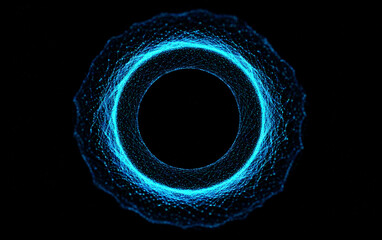 Blue glowing circular digital pattern with modern design elements