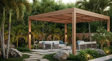 Modern Tropical Outdoor Living Space