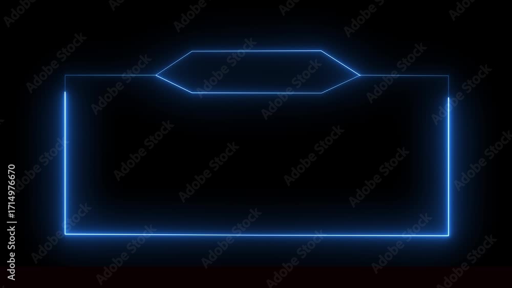 Poster live streaming neon frame animation with neon box frame. animated neon live streaming icon. neon loo