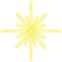 cotton swabs on white background, Glowing Starburst in Yellow.