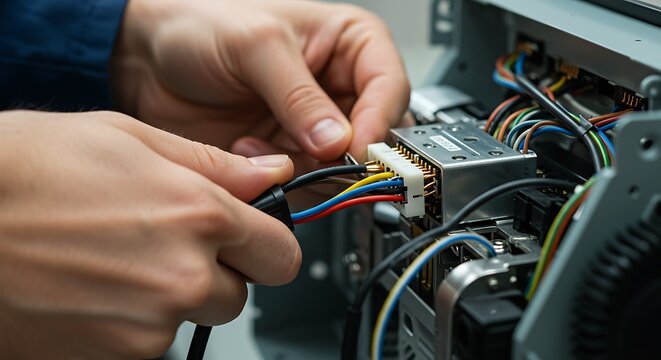 Connecting Cables: Electronic Device Repair - Powered by Adobe