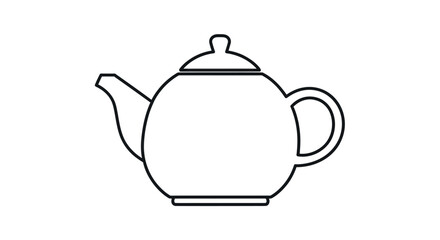 Classic Ceramic Teapot with Spout and Handle.