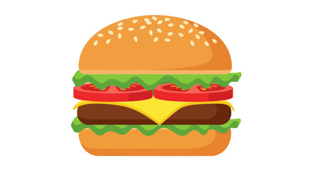 Deliciously Stacked Cheeseburger with Sesame Seed Bun.