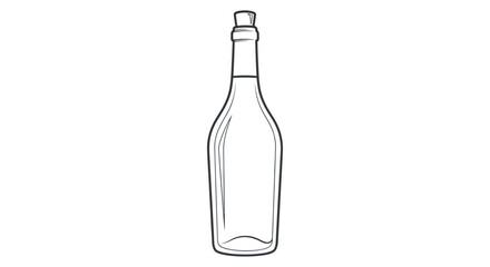 Outline Drawing of a Wine Bottle with Cork.
