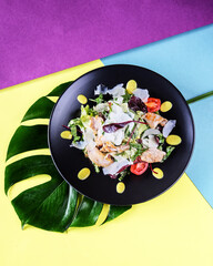 Vibrant Salad Bowl Filled with Fresh Ingredients Set Against a