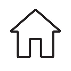 Minimal Outline Home Icon for UI/UX Design