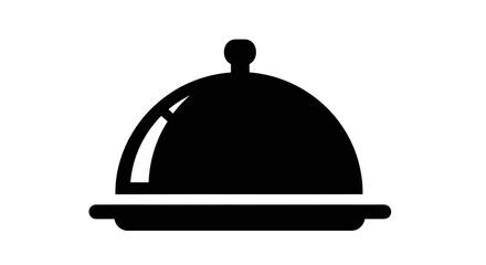 Black Silhouette of a Covered Serving Dish.