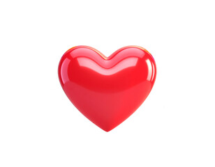  polished red heart floating in mid-air surrounded by colorful balloons and falling