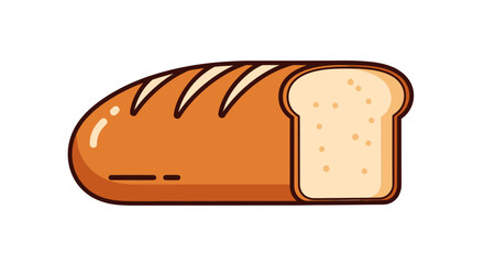Freshly Baked Loaf of Bread with Slice Cut Out.