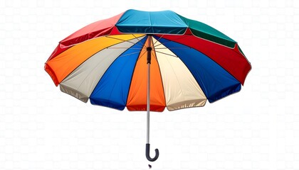 Colorful umbrella against white background