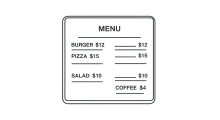 Simple Restaurant Menu Design with Prices.