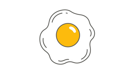 Simple Line Drawing of a Fried Egg.