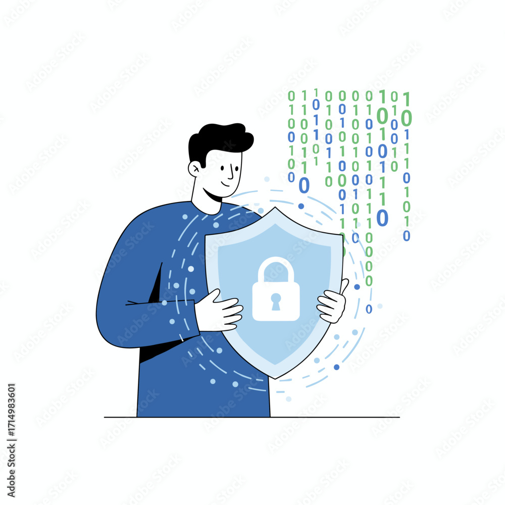 Aufkleber a cyber security system safeguards digital information, a concept that resists attack technologies a