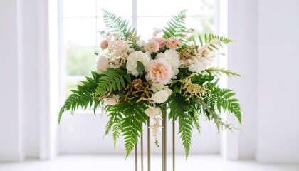 Floral centerpiece in modern room