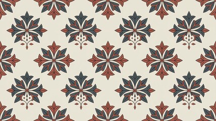 Fototapeta premium Ottoman Iznik Floral Ceramic Tile Pattern 