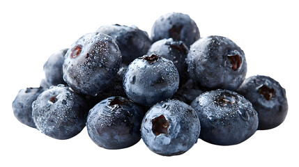 Fresh Blueberries with Water Droplets isolated on white background